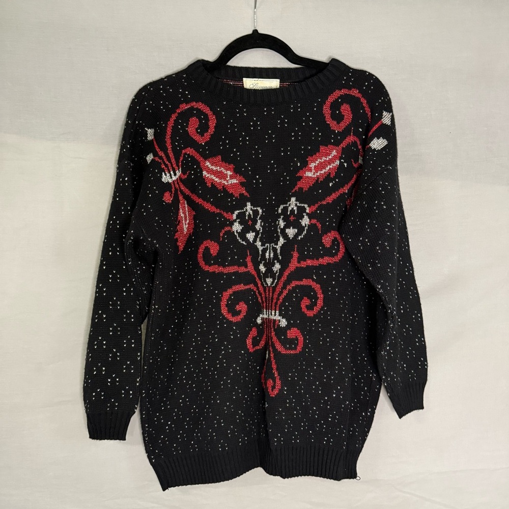 Vintage Stevemor Winter Holiday Sweater Size Medium Made In USA‎ Oversized